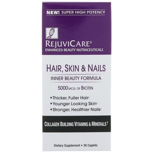 Rejuvicare, Hair, Skin & Nails, Inner Beauty Formula, 5000 mcg of Biotin, 30 Caples