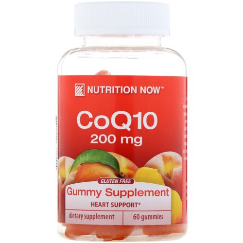 Nutrition Now, CoQ10 Gummy Vitamins, Peach Flavor, 200 mg, 60 Gummy Vitamins