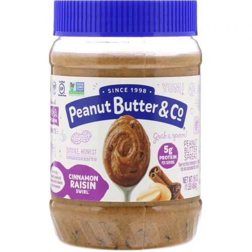 Peanut Butter & Co., Корично-изюмовый свирл, Арахисовое масло, смешанное с корицей и изюмом, 16 унций (454 г)