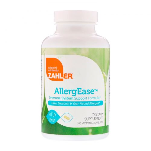 Zahler, AllergEase, формула для поддержки иммунной системы, 180 вегетарианских капсул