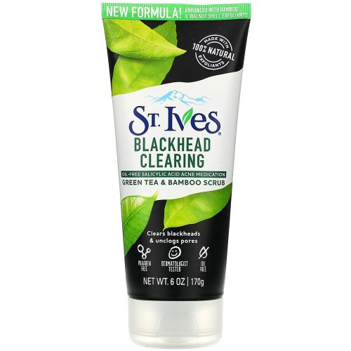 St. Ives, Green Tea Scrub, Blackhead Clearing, 6 oz (170 g)