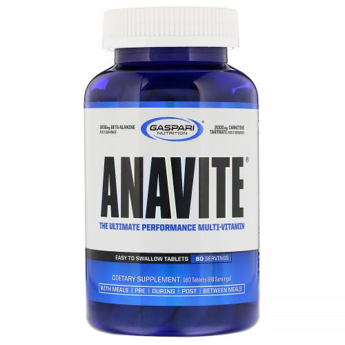 Gaspari Nutrition, Anavite, лучший мультивитамин для производительности, 180 таблеток