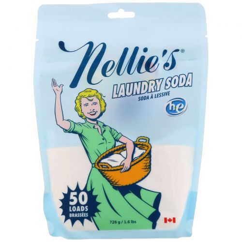 Nellie's All-Natural, Сода для стирки, неароматизированная, 1,3 фунта (0,6 кг)