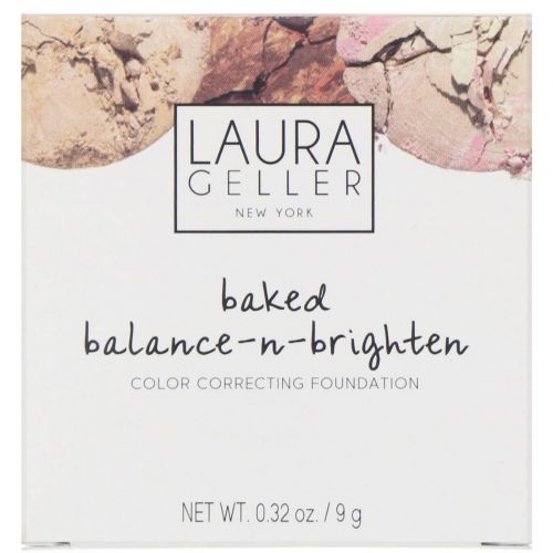 Laura Geller, Цветная корректирующая тональная основа Baked Balance-N-Brighten, оттенок светлый, 9 г