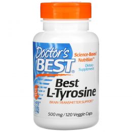 Doctor's Best, L-тирозин, 500 мг, 120 вегетарианских капсул
