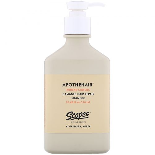 Scapes, Apothehair, Korean Ginseng, Damaged Hair Repair Shampoo, 10.48 fl oz (310 ml)