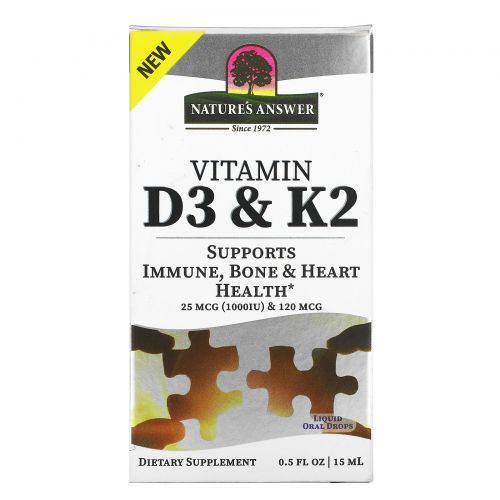 Nature's Answer, Vitamin D3 & K2, 0.5 fl oz (18 ml)