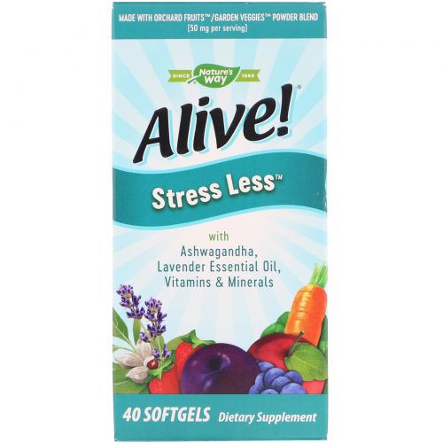 Nature's Way, Alive! Stress Less, 40 мягких таблеток