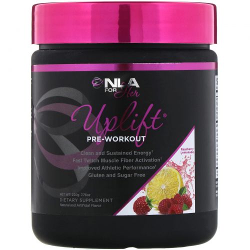 NLA for Her, Uplift, Pre Workout Energy, Raspberry Lemonade, 0.46 lbs (210 g)