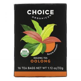 Choice Organic Teas, Улунг Чай 16 чайных пакетиков, 1.1 унции (32 г)