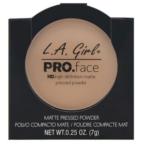 L.A. Girl, Компактная матирующая пудра для лица Pro Face HD, оттенок «Бежевый», 7 г