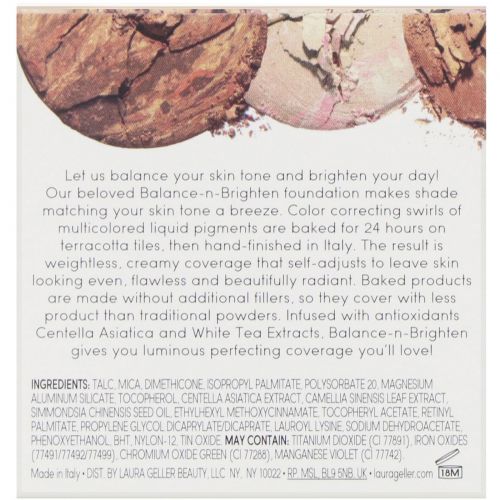 Laura Geller, Цветная корректирующая тональная основа Baked Balance-N-Brighten, оттенок светлый, 9 г