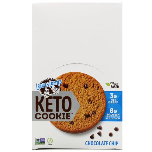 Lenny & Larry's, Keto Cookies, печенье для кетодиеты, с кусочками шоколада, 12 шт. по 45 г (1,6 унции)