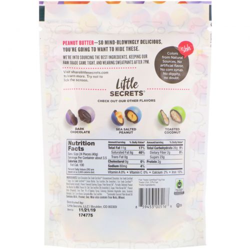 Little Secrets, Dark Chocolate Pieces, Peanut Butter, 5 oz (142 g)