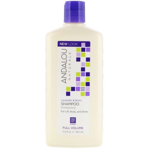Andalou Naturals, Shampoo, For Lift, Body, and Shine, Full Volume, Lavender & Biotin, 11.5 fl oz (340 ml)