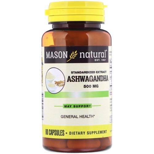 Mason Natural, Ashwagandha, 500 mg, 60 Capsules