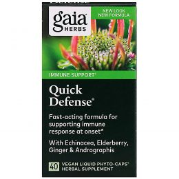Gaia Herbs, Быстрая оборона, 40 жидких фито-капсул