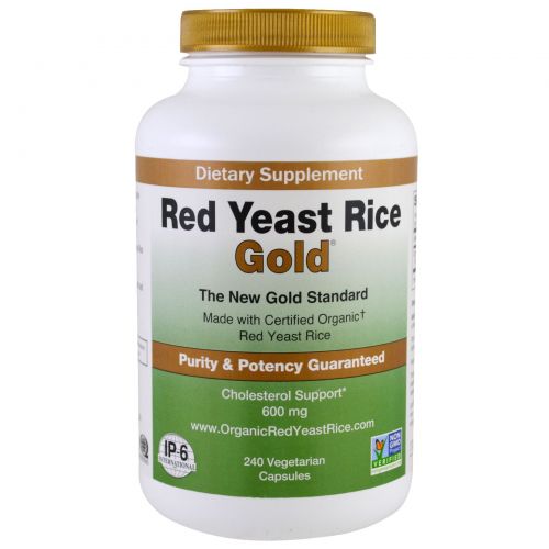 IP-6 International, Красный дрожжевой рис, золотой, 600 мг, 240 вегетарианских капсул