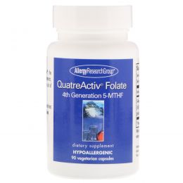 Allergy Research Group, QuatreActiv фолат 4-го поколения 5–МТГФ, 90 капсул