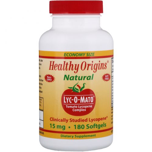 Healthy Origins, Lyc-O-Mato, Ликопин-комплекс, 15 мг, 180 желатиновых капсул
