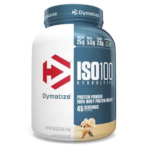 Dymatize Nutrition, ISO 100, гидролизованный, 100% изолят сывороточного протеина, ваниль для гурманов, 48 унций (1,4 кг)