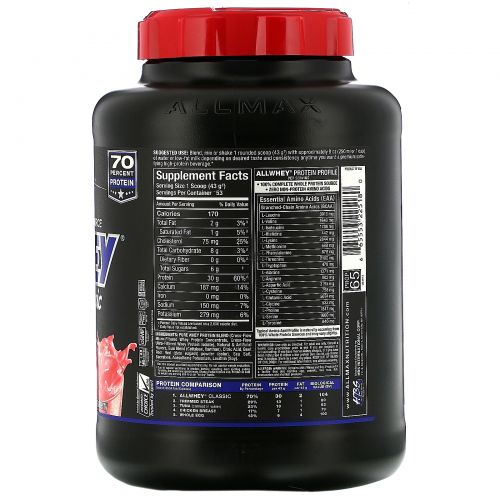 ALLMAX Nutrition, AllWhey Classic, 100% Whey Protein, Strawberry, 5 lbs (2.27 kg)