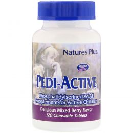 Nature's Plus, Pedi-Active, добавка для активных детей, со вкусом ягодной смеси, 120 жевательных таблеток
