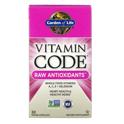 Garden of Life, Vitamin Code, Необработанные антиоксиданты, 30 растительных капсул UltraZorbe