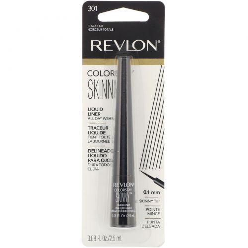 Revlon, Colorstay, жидкая подводка для создания тонких линий, оттенок 301 Черный, 2,5 мл