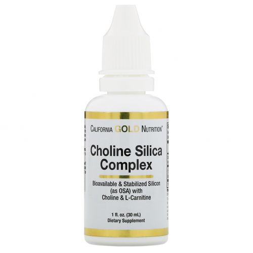 California Gold Nutrition, Choline Silica Complex, Bioavailable Collagen Support, 1 fl oz (30 ml)