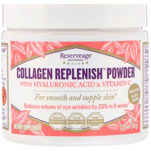 ReserveAge Nutrition, Collagen Replenish с гиалуроновой кислотой и витамином C, 2,75 унций (78 г)