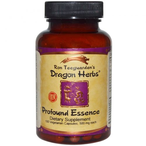 Dragon Herbs, Энергетический тоник Profound Essence, 500 мг, 100 капсул