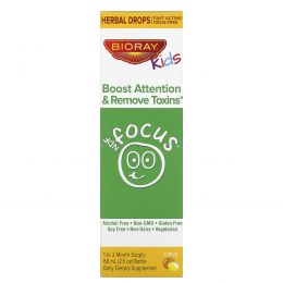 BioRay Inc., NDF "Фокус", повышает внимание и выводит токсины,  для детей, цитрусовый вкус, 2 жид. унций (60 мл)