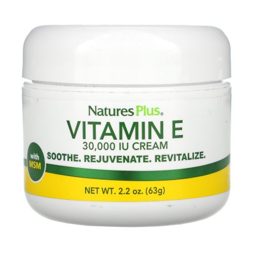 Nature's Plus, Крем с витамином E, 30,000 МЕ, 2,2 унции (63 г)