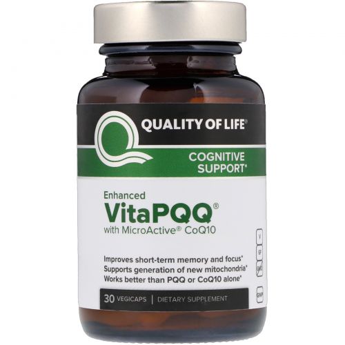 Quality of Life Labs, VitaPQQ, когнитивная поддержка, 30 растительных капсул