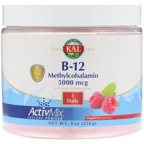 KAL, B-12 Methylcobalamin, Raspberry, 5000 mcg, 9 oz (256 g)