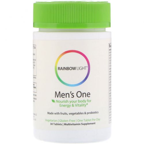 Rainbow Light, Только один раз, Men's One, поливитамин на пищевой основе, 30 таблеток