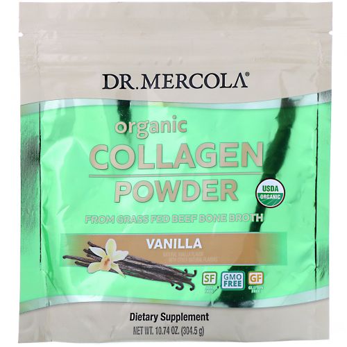 Dr. Mercola, Органический порошоки из коллагена, ваниль, 304,5 г (10,74 унции)