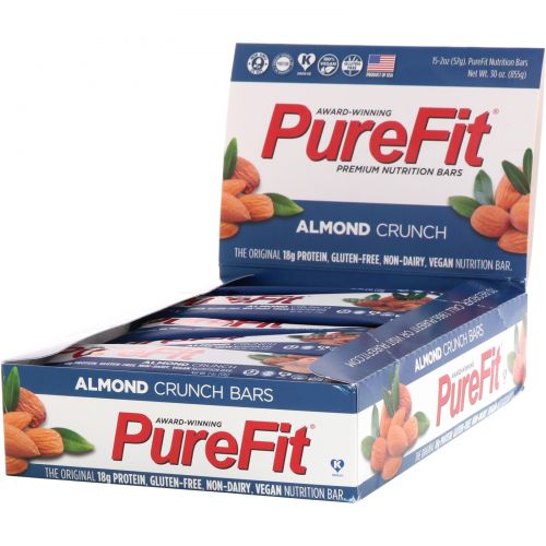 Pure Fit Bars, Premium Nutrition Bars, Хрустящий Миндаль, 15 штук по 2 унции (57 г) каждая