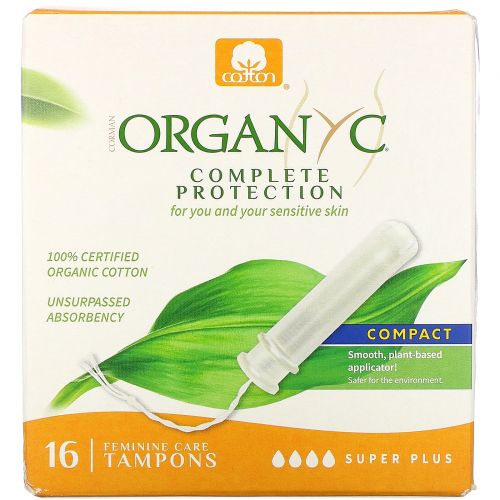Organyc, Organic Tampons, Compact, 16 Super Plus Absorbency Tampons