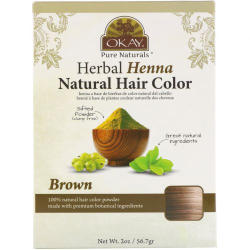 Okay, Herbal Henna Natural Hair Color, Brown, 2 oz (56.7 g)