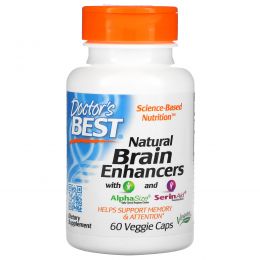 Doctor's Best, Натуральные средства для улучшения работы мозга PS и GPC, 60 вегетарианских капсул