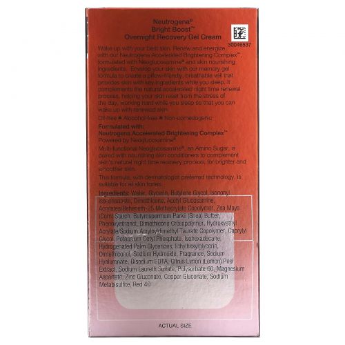 Neutrogena, Bright Boost, Overnight Recovery Gel Cream, 1.7 fl oz (50 ml)