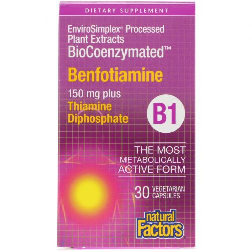 Natural Factors, BioCoenzymated, Benfotiamine, 150 mg, 30 Vegetarian Capsules