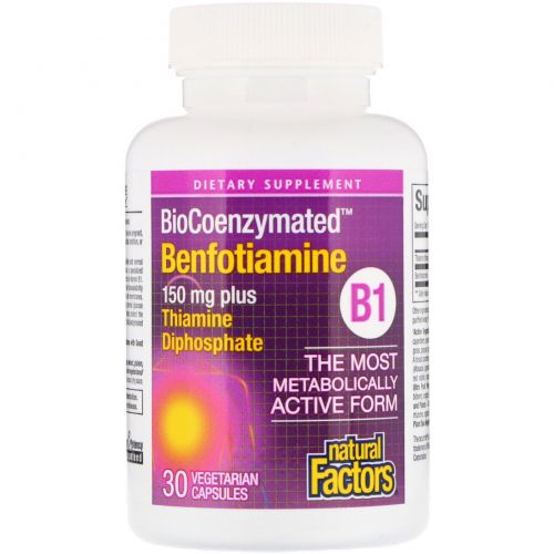 Natural Factors, BioCoenzymated, Benfotiamine, 150 mg, 30 Vegetarian Capsules