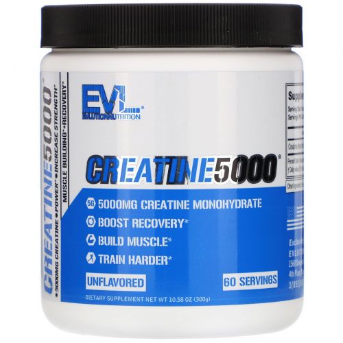 EVLution Nutrition, Creatine5000, Unflavored, 10.6 oz (300 g)