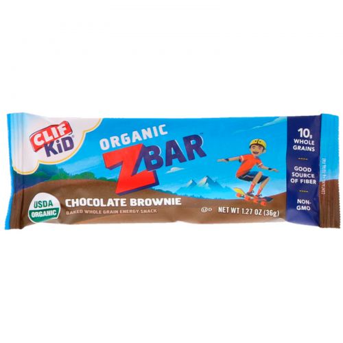 Clif Bar, Clif Kid, Organic Z Bar, Chocolate Brownie, 18 Bars, 1.27 oz (36 g) Each