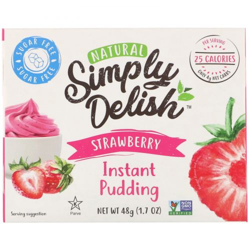 Natural Simply Delish, Natural Instant Pudding, Strawberry, 1.7 oz (48 g)