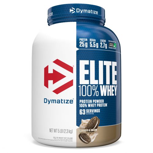 Dymatize Nutrition, Elite,  Порошок 100-ного Сывороточного Протеина, Печенье со Сливками, 5 фунтов (2,3 кг)