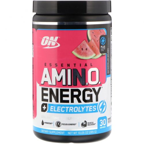 Optimum Nutrition, Essential Amino Energy + электролиты, арбузный взрыв, 10,05 унц. (285 г)